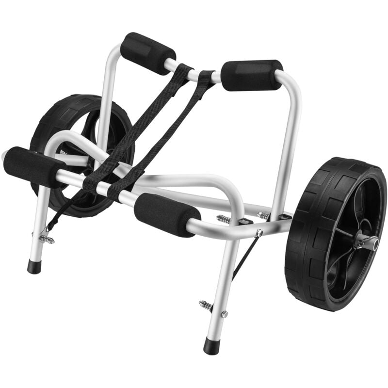 Chariot de transport Alu Pliable 68kg Kayak Canoë Avec Roues pu & Sangles en Nylon Fixation Sécurité
