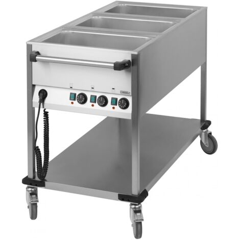 Chariot bain-marie à eau - 3x GN 1/1 - 2100W - Casselin