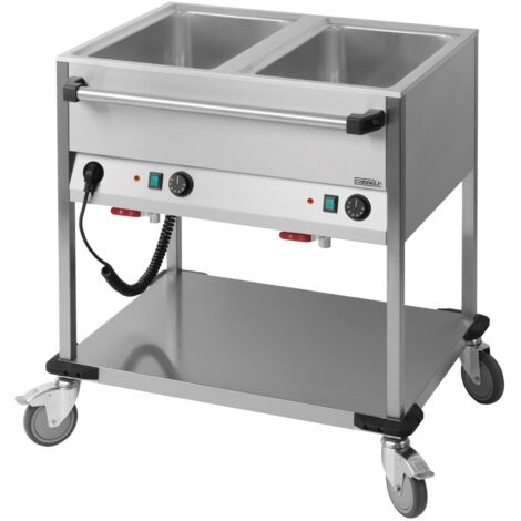 Chariot bain-marie inox 2 x GN 1/1, 1400 W, 220 V - MONO
