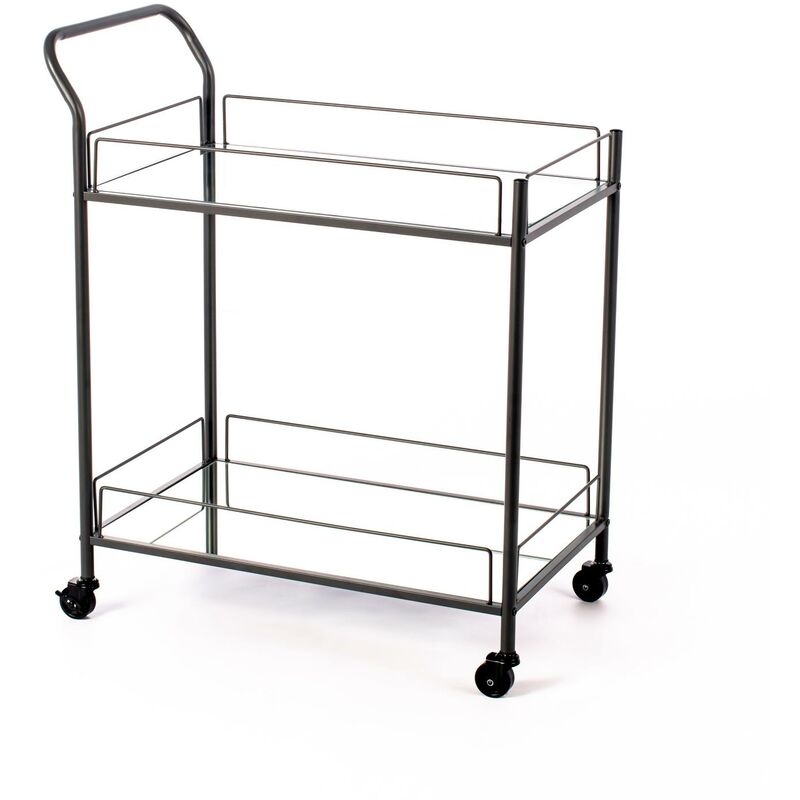 Webmarketpoint - Chariot porte-boissons en métal noir 40x783h cm