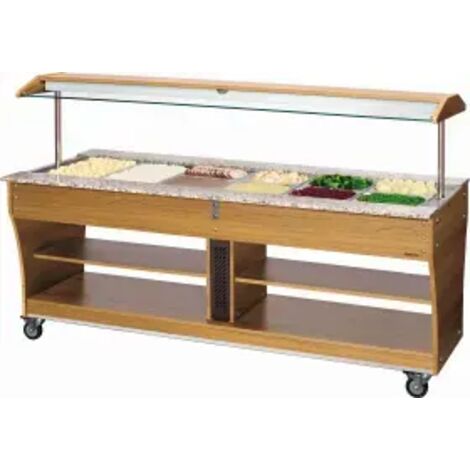 Chariot buffet inox chauffant 6 x GN x 1/1 (P)150 mm, 4000 W, 220 V - MONO