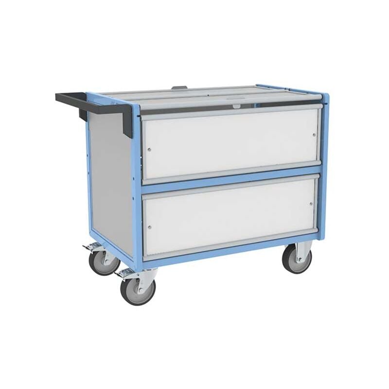 Chariot conteneur fermé pour produits chimiques - Plateau 985x565mm - Charge max 500kg - 800726224