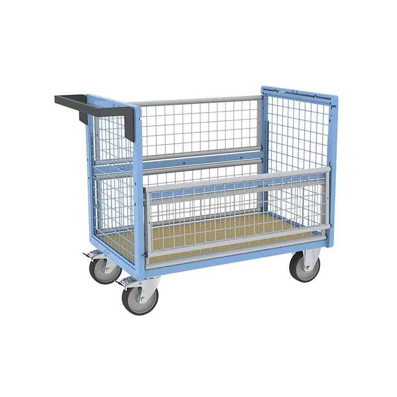 Chariot conteneur grillagé - Plateau 835x465mm - Roll conteneur charge max 250kg - 800726111