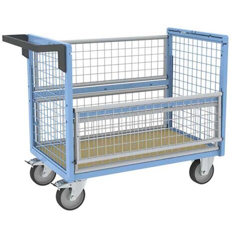 Chariot conteneur grillagé - Plateau 985x565mm - Roll contenur charge max 250kg - 800726121