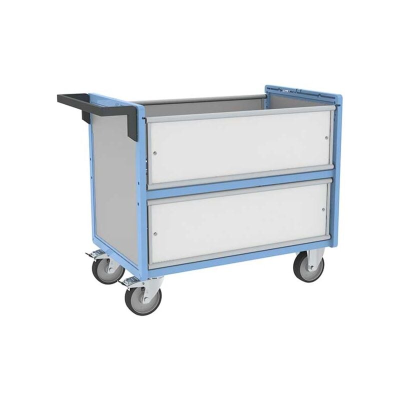 Chariot conteneur industriel pour produits chimiques - Plateau 835x465mm - Charge max 250kg - 800726112