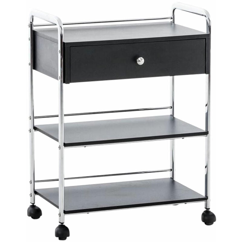 Chariot avec 2 étagères et tiroir + roues idéales pour les centres esthétiques différentes couleurs colore : noir