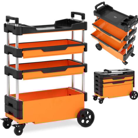 Chariot d'atelier - MSW - 2 tiroirs - Réglable en hauteur