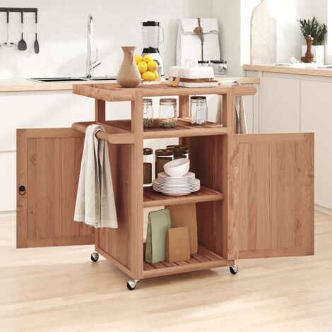 Chariot de bar | Chariot de service 70x50x90 cm Bois de teck massif 45021 - Brun