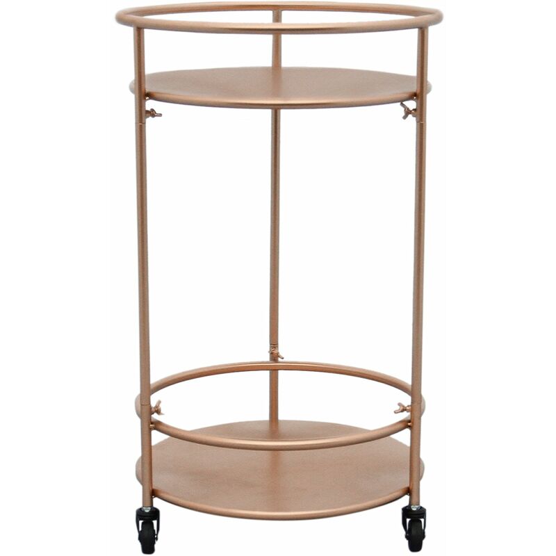 Monster-shop - Chariot de Bar Desserte Cocktails Boissons Table Année 30 Art Déco Or Rose Roues Pivotantes Rangement , Boissons, Rétro, Meuble