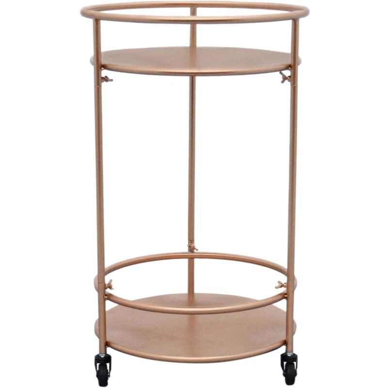 Chariot de Bar Desserte Cocktails Boissons Table Année 30 Art Déco Or Rose Roues Pivotantes Rangement , Boissons, Rétro, Meuble