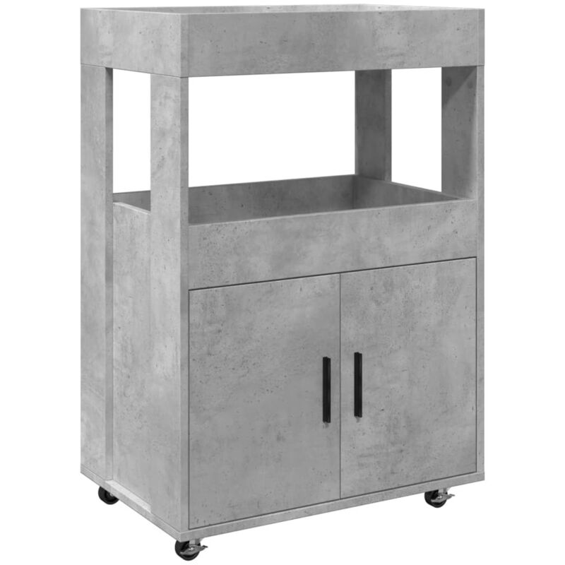 Vidaxl - Chariot de bar gris béton 60x39,5x89 cm bois d'ingénierie