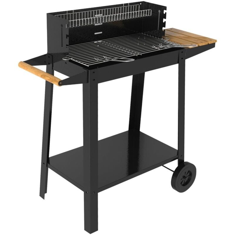 Chariot de barbecue à charbon de bois portable en acier Musters 520 mm x 270 mm