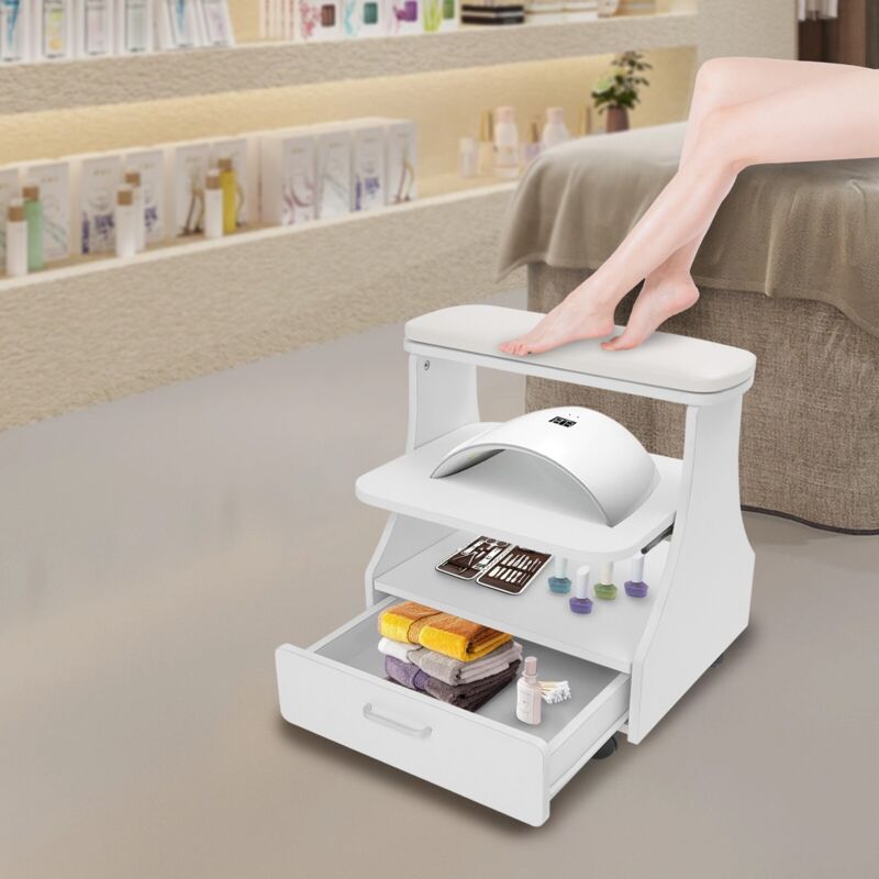 Chariot de beauté portable pour salons de manucure ou soins spa des pieds, adapté aux repose-pieds, meubles de pédicure et manucure, fournitures de