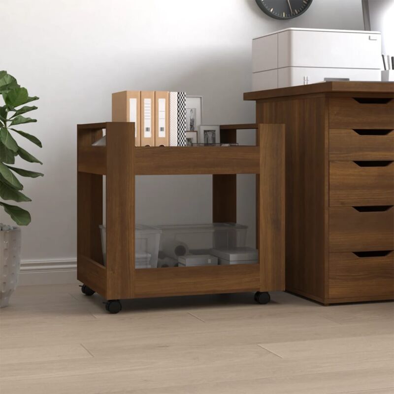 Vidaxl - Chariot de bureau Chêne marron 60x45x60 cm Bois d'ingénierie