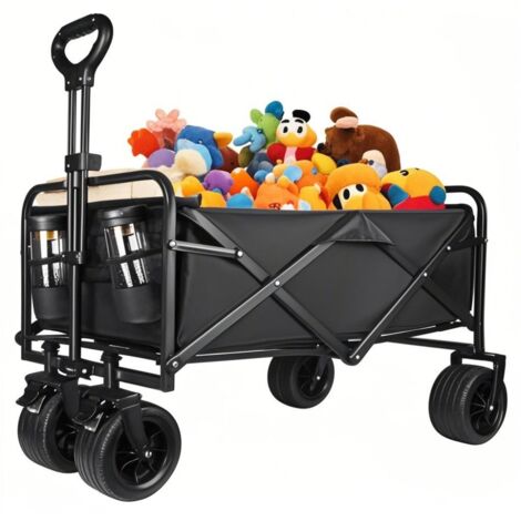 Chariot de camping pliable de 150 L, chariot à main d'extérieur