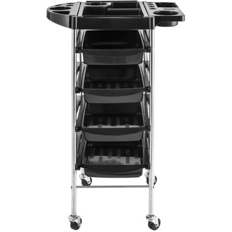 Physa – Table de service coiffure avec 4 tiroirs – Matériaux plastique et acier – Dimensions 52,5 x 38,8 x 89,5 cm – Pour usage professionnel