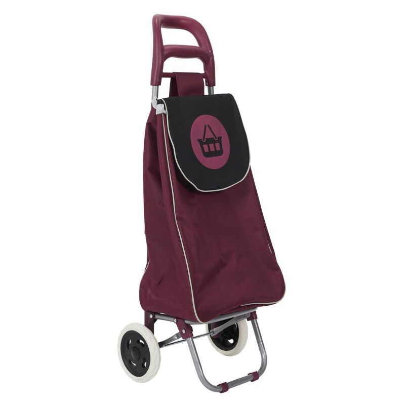 Chariot de course motif pictogramme panier - Rouge bordeau - 50 l - Livraison gratuite