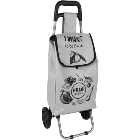 Chariot de courses à motif assortis - 25L - Modèle aléatoire - H 88 x P 28 x L 30 cm - Livraison gratuite