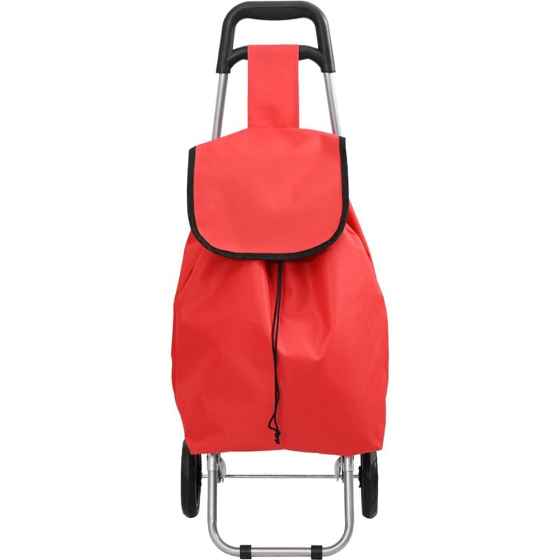 Chariot de shopping avec roues Rouge 35 l Vidaxl