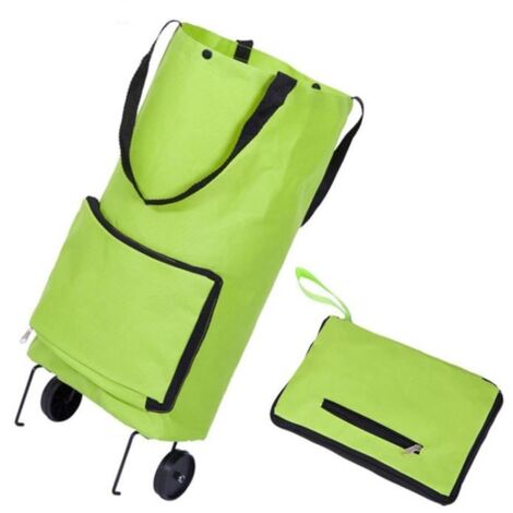 Chariot de courses pliable 2 en 1 - Sac étanche - Roues pliables - Tissu Oxford 600D