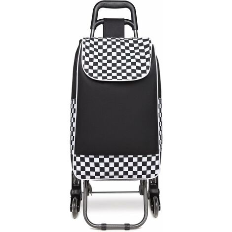 Chariot de courses 2en1 gris 30kg pliable sac amovible 6 roues caddie  courses montant escaliers poussette marché sac réfrigérant