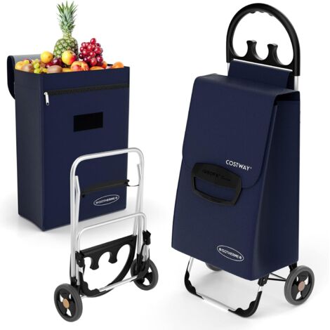Chariot de Courses Portable à Roulettes-Charge 30 KG