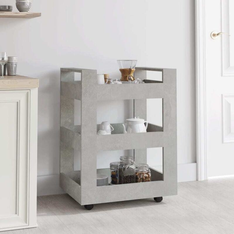 Vidaxl - Chariot de cuisine Gris béton 60x45x80 cm Bois d'ingénierie