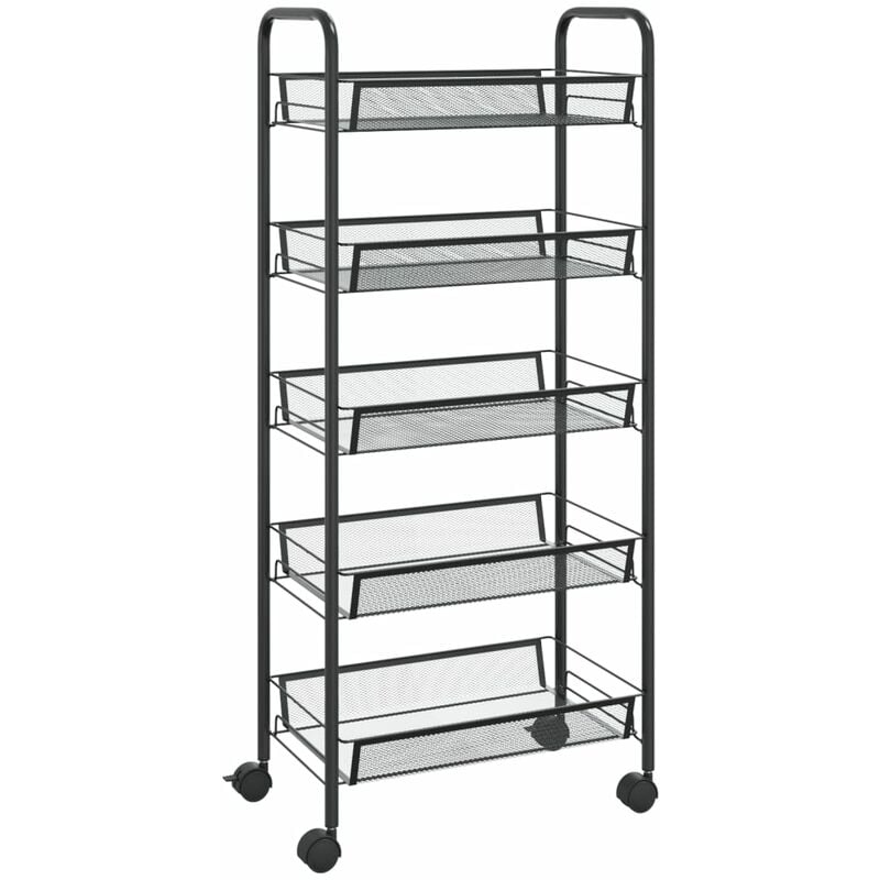 Vidaxl - Chariot de cuisine à 5 niveaux Noir 46x26x105 cm Fer