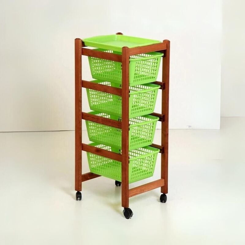 Toscohome - Chariot de cuisine avec paniers coulissants et plateau à cerises - Jolly Eco