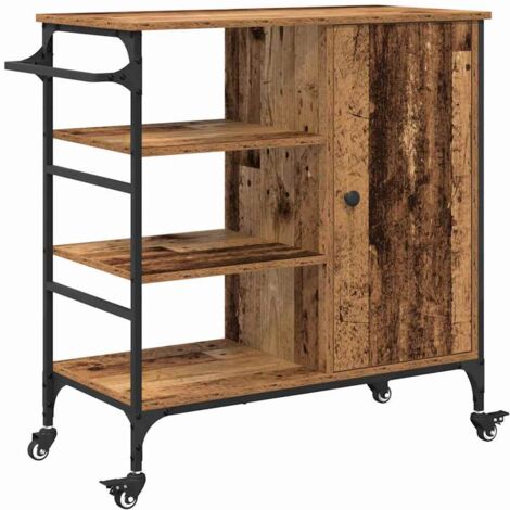 Chariot de cuisine Bois ancien 87,5 x 38,5 x 84,5 cm CFW348019