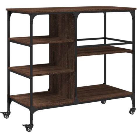 Chariot de cuisine chêne marron 100x45x89,5 bois d'ingénierie