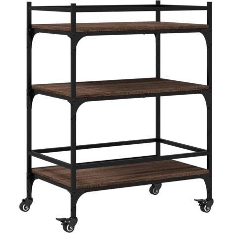 Chariot de cuisine chêne marron 65x40x86,5 bois d'ingénierie