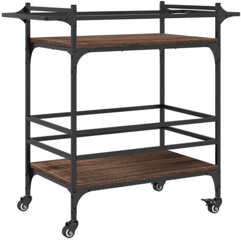 Chariot de cuisine chêne marron 82x40x78,5 bois d'ingénierie