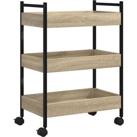 Chariot de cuisine chêne sonoma 50x30x70 bois d'ingénierie