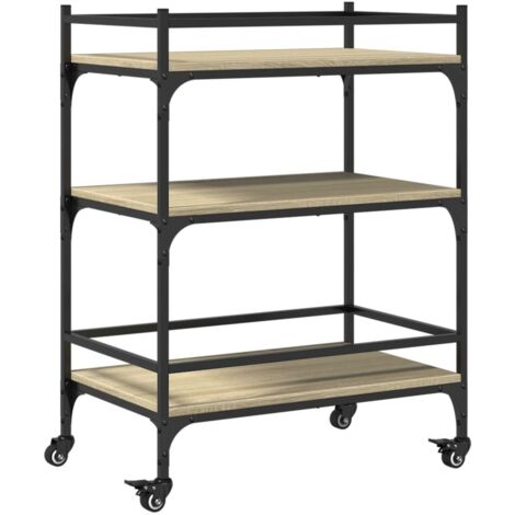 Chariot de cuisine chêne sonoma 65x40x86,5 bois d'ingénierie
