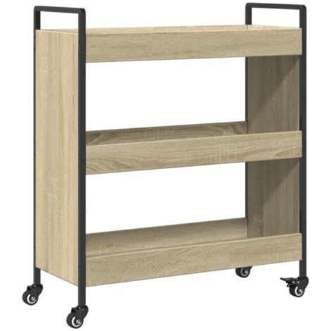 Chariot de cuisine chêne sonoma 70x30x82 bois d'ingénierie