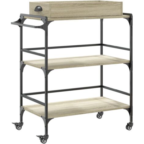 Chariot de cuisine chêne sonoma 81,5x41x92,5 bois ingénierie