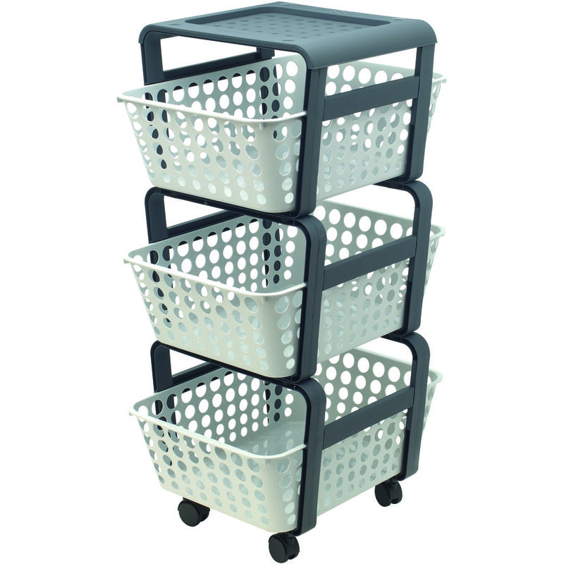 Lgvshopping - chariot de cuisine modula 3 plateaux 29x41xH75 cm -cmod