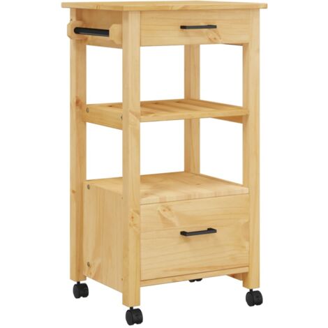 Chariot de cuisine MONZA 48x40x90 bois massif de pin