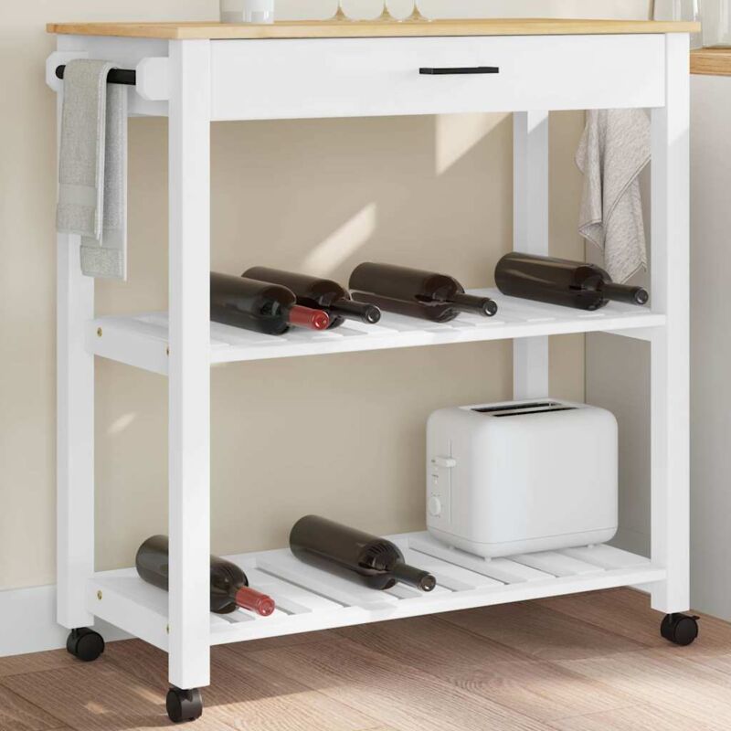 Chariot de cuisine monza 84x40x90 cm bois massif de pin Vidaxl