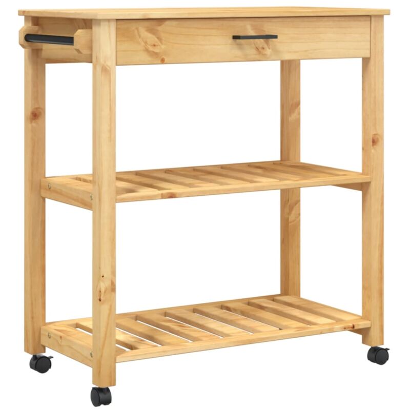 Chariot de cuisine MONZA 84x40x90 cm bois massif de pin vidaXL