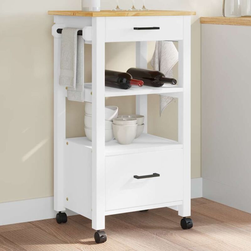 Chariot de cuisine MONZA 48x40x90 cm bois massif de pin vidaXL90072