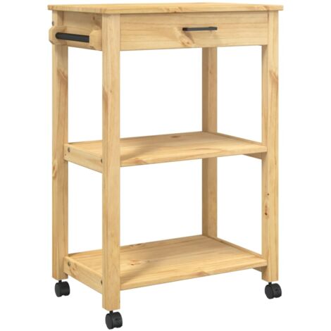 Chariot de cuisine MONZA 60x40x90 bois massif de pin