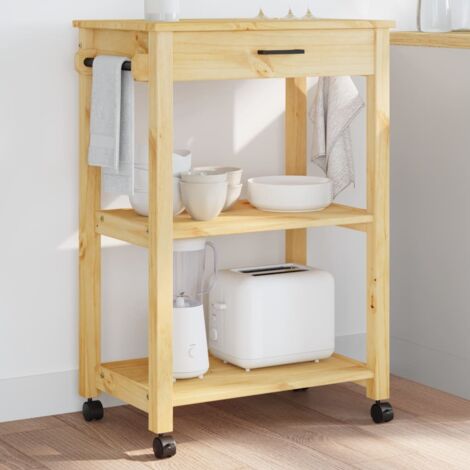 Chariot de cuisine MONZA 60x40x90 cm bois massif de pin vidaXL92799