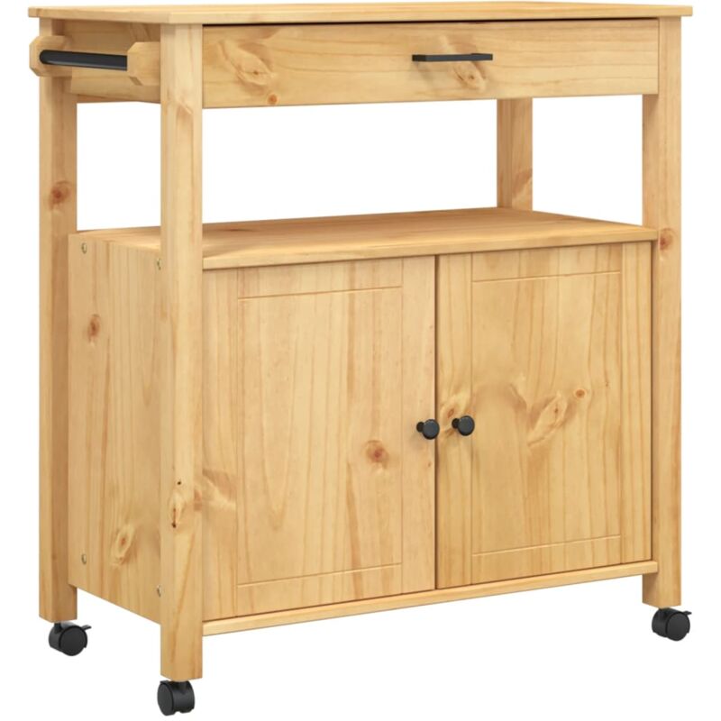 Vidaxl - Chariot de cuisine monza 84x40x90 cm bois massif de pin