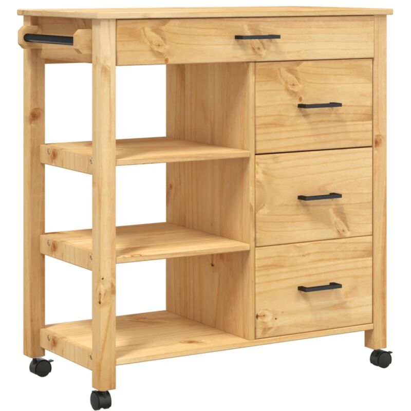 Vidaxl - Chariot de cuisine monza 84x40x90 cm bois massif de pin