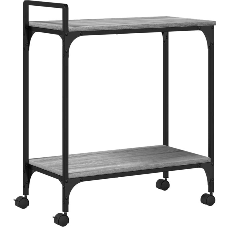 Chariot de cuisine sonoma gris 60,5x31x72,5cm bois d'ingénierie Vidaxl