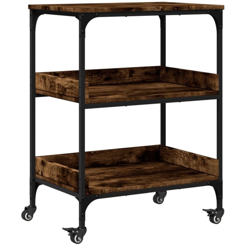 Vidaxl - Chariot de cuisine chêne fumé 60x41x80,5 cm bois d'ingénierie