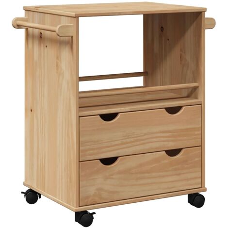 Chariot de cuisine OTTA 59x45x80 cm bois massif de pin CFW457921