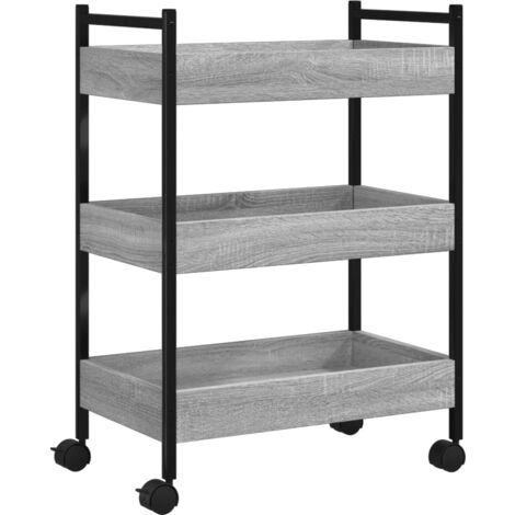 Chariot de cuisine sonoma gris 50x30x70 bois d'ingénierie